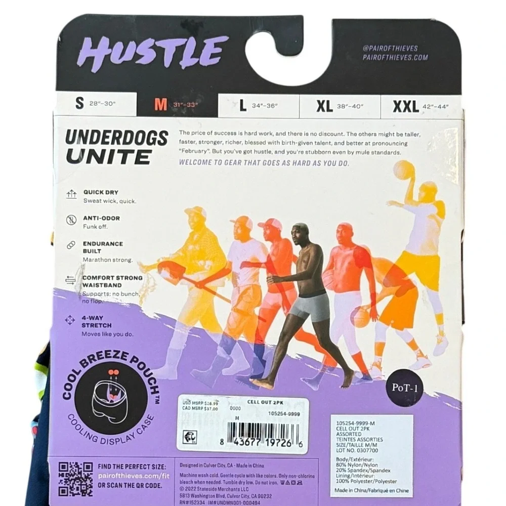 Pair of Thieves Hustle Boxer Briefs Cell Out Medium Print & Blue (2) Pack *NEW*